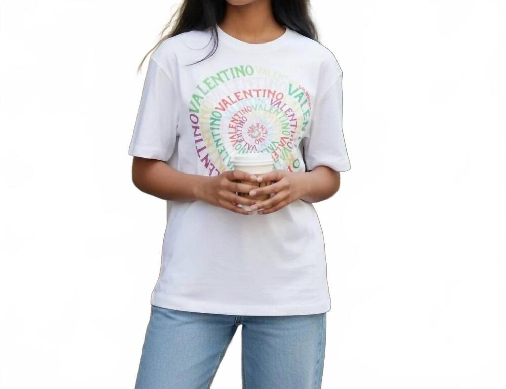 NEW VALENTINO loop jersey short sleeve t-shirt in white